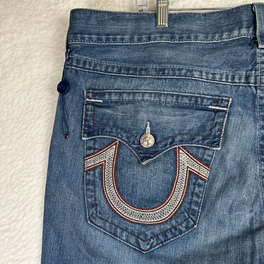TRUE RELIGION JEANS Straight WFLPS Red Stitching Sz 42 (43x34).